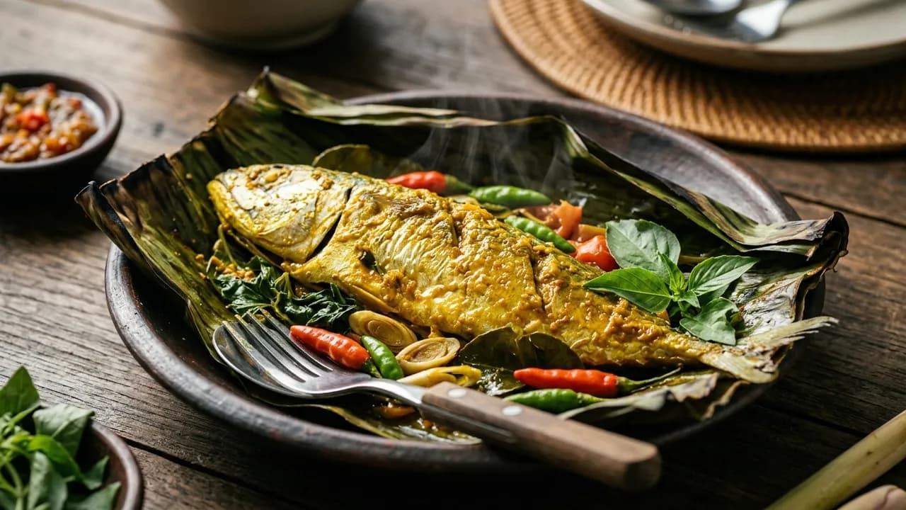 Resep Pepes Ikan Kembung Bumbu Kuning Daun Pisang Harum Kemangi